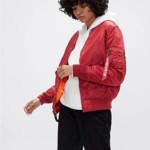 Alpha Industries Red Bomber Jacket